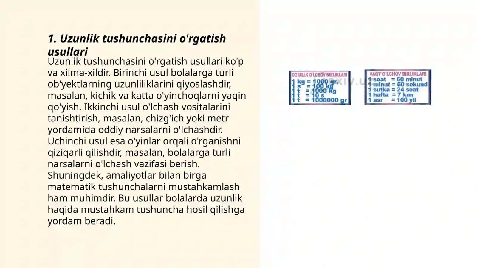 Boshlang‘ich sinflarda asosiy miqdorlar va ularni o‘lchov birliklarini o‘rgatish metodikasi 3