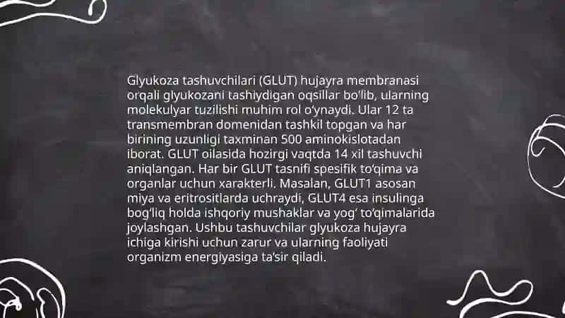 Glyukoza tashuvchilarining tuzilishi, klinik ahamiyati 3