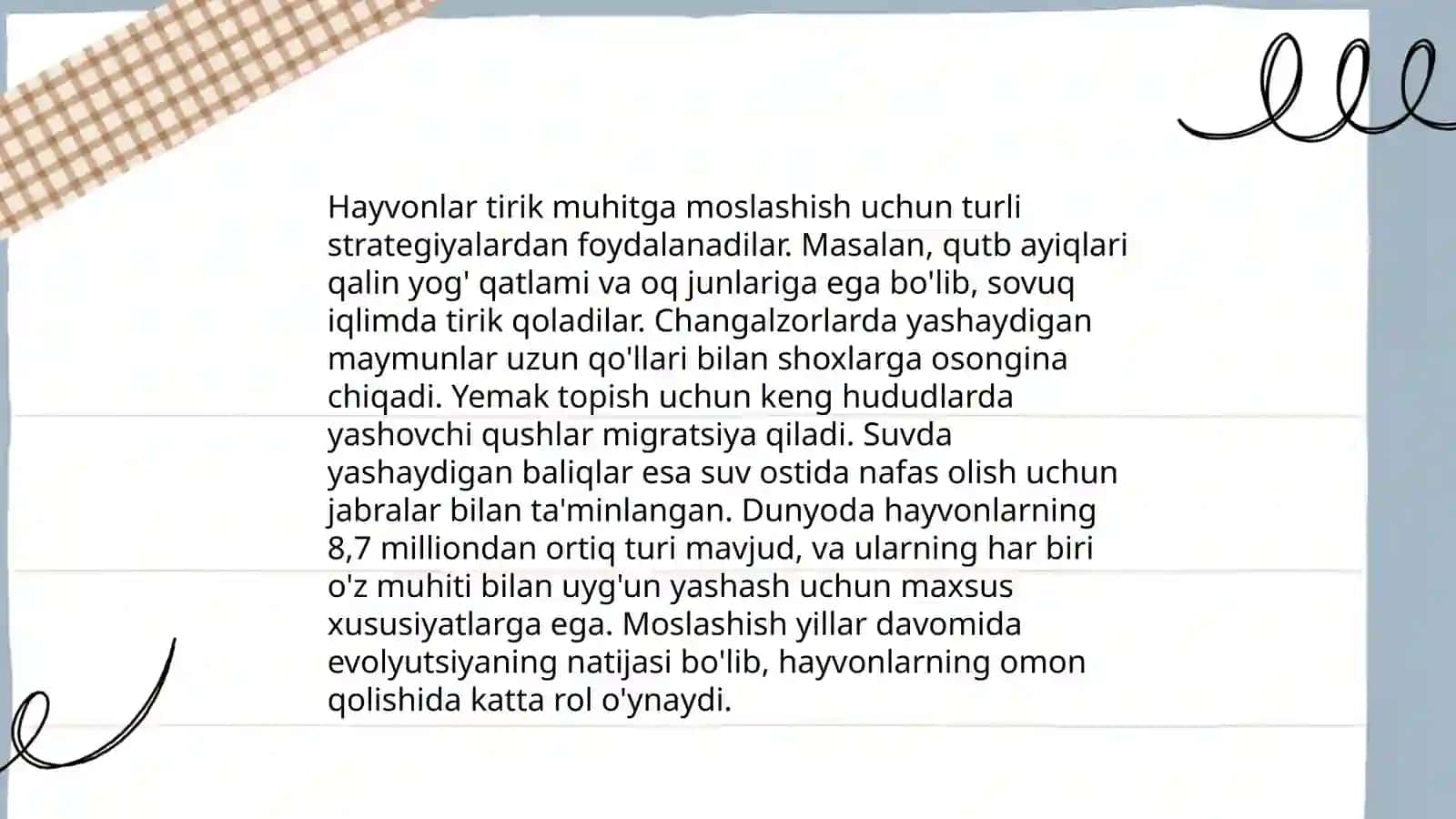 Hayvonlar va ularning geografik muhitda yashash tarzi 3