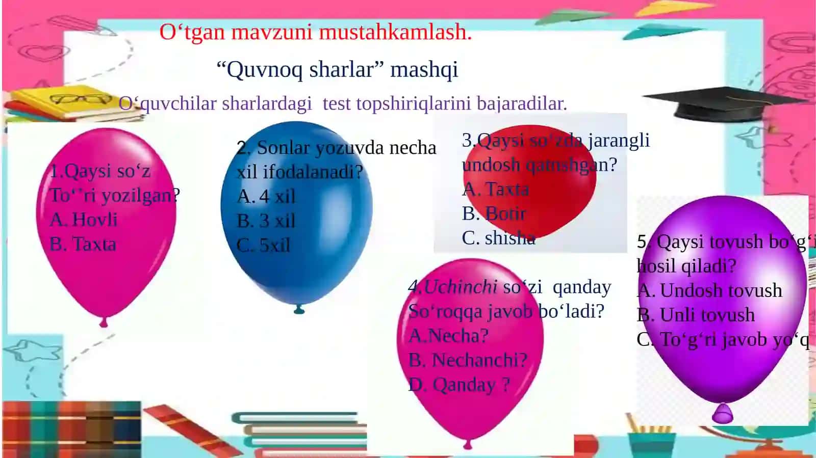 4-sinf Ona tili fanidan dars ishlanma. Bo'g'in va bo'g'in ko'chirish qoidalari 3