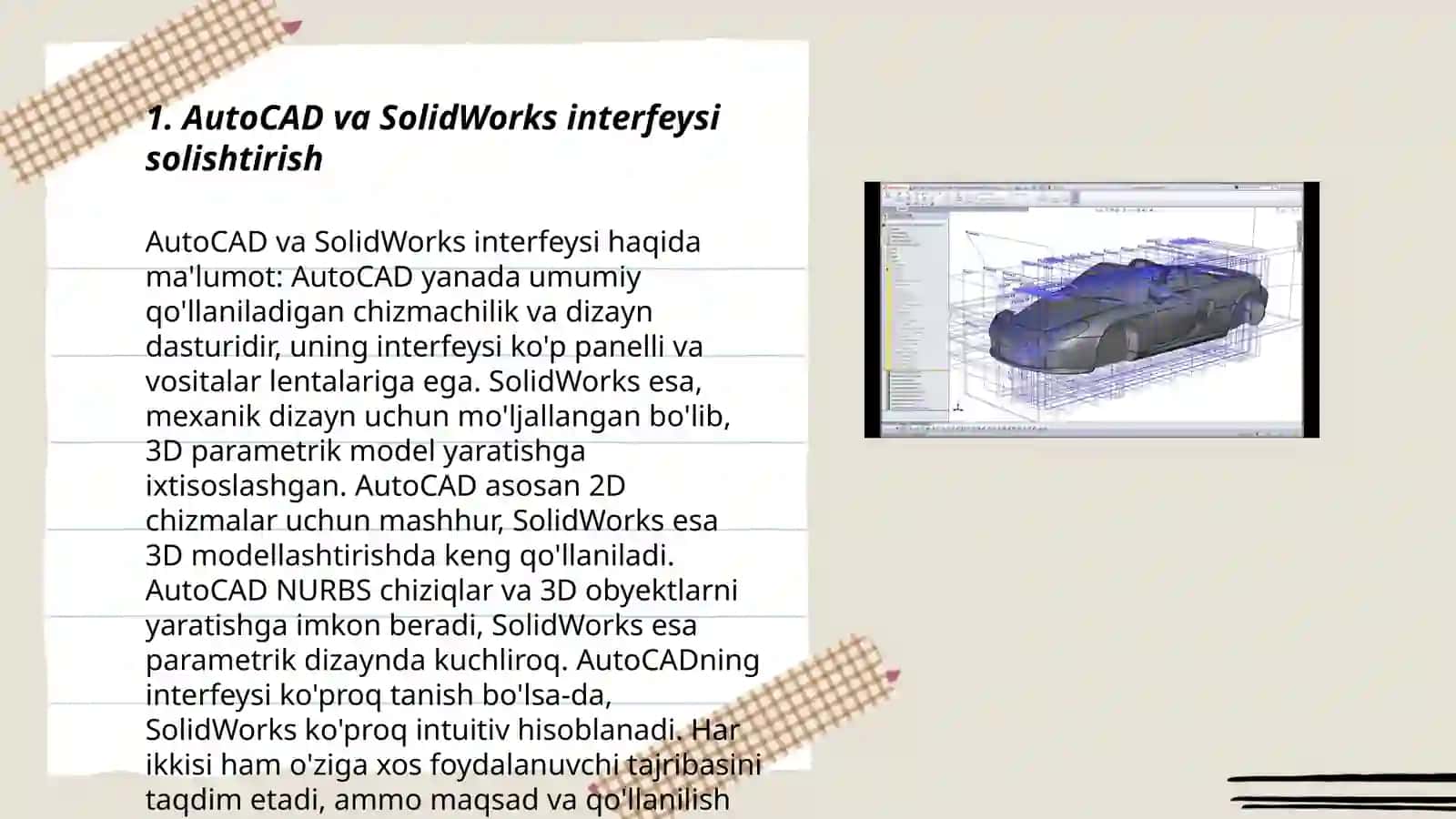 AutoCAD va SolidWorks 3