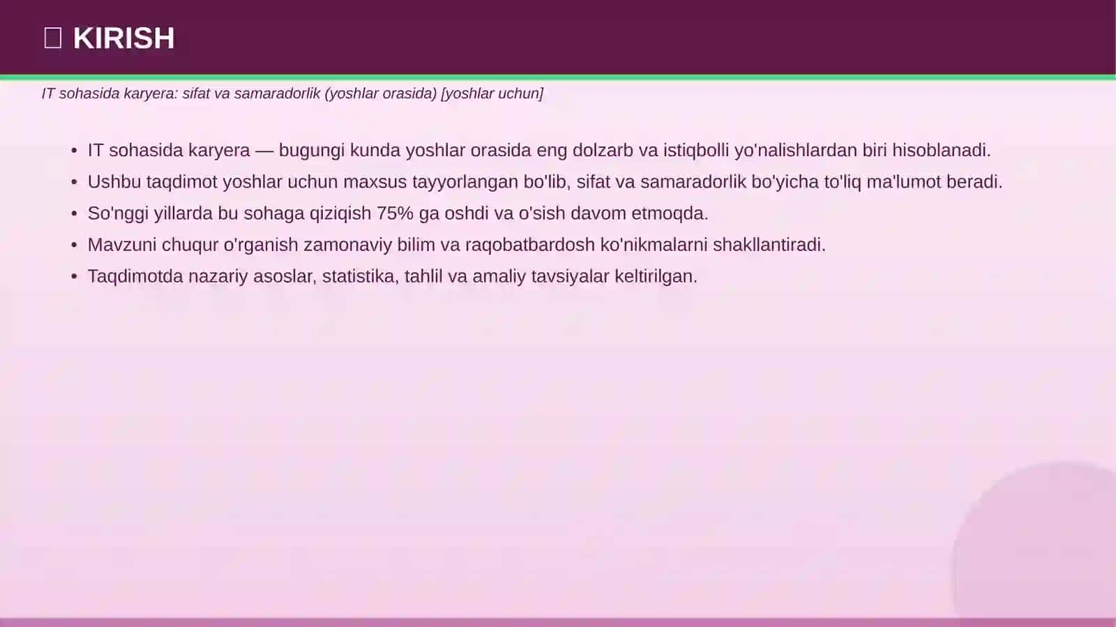 IT sohasida karyera: sifat va samaradorlik (yoshlar orasida) 3