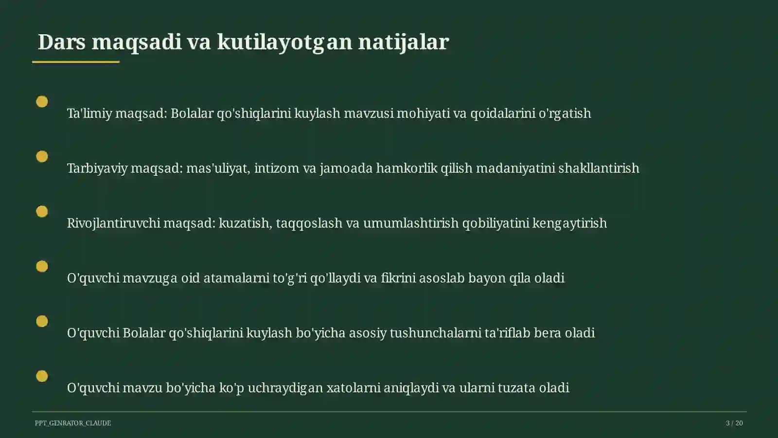 Bolalar qo'shiqlarini kuylash (1-sinf) 3