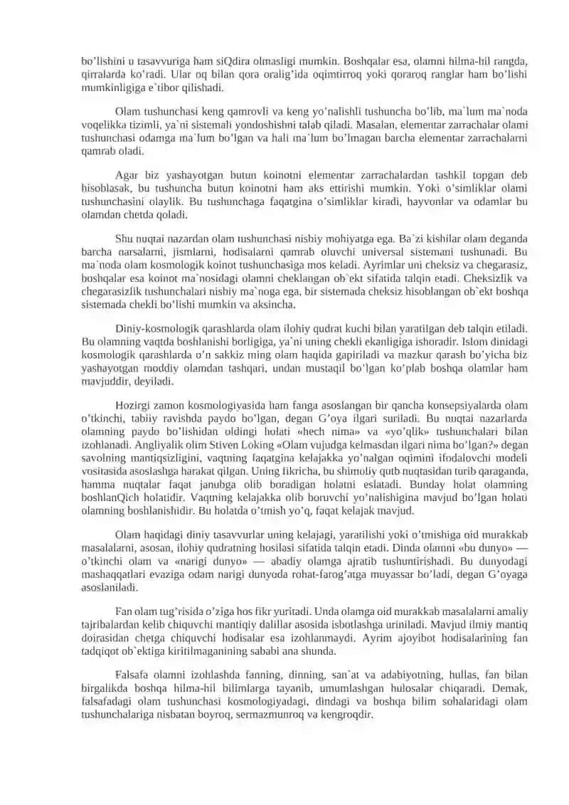 ONTOLOGIYA - BORLIQ FALSAFASI. DUNYONI FALSAFIY TUSHINISH 3