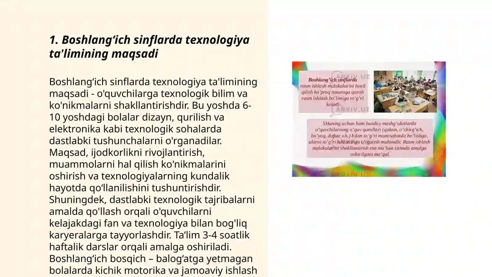 Boshlangʻich sinflarda texnologiya tarbiyasining vazifalari 3