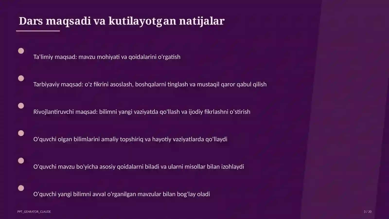 Rus tilida bir bosh bo'lakli gaplar (8-sinf) 3