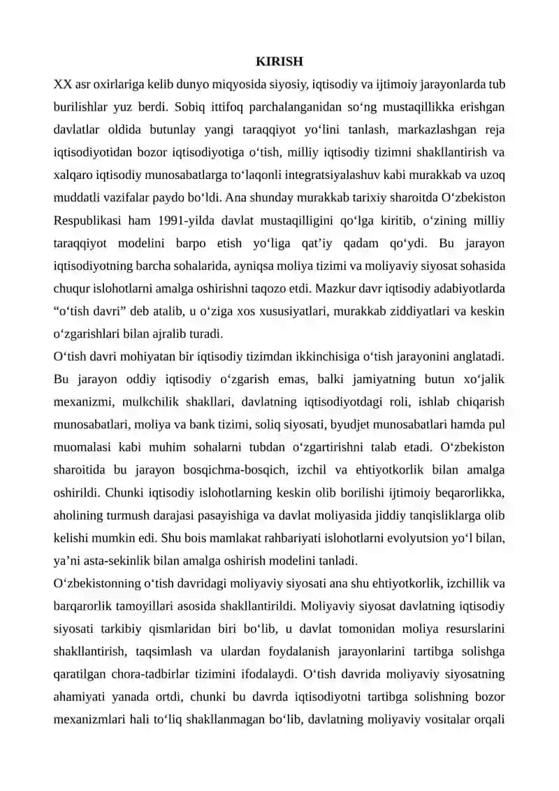 O'tish davrida O'zbekistonning moliyaviy siyasati 3