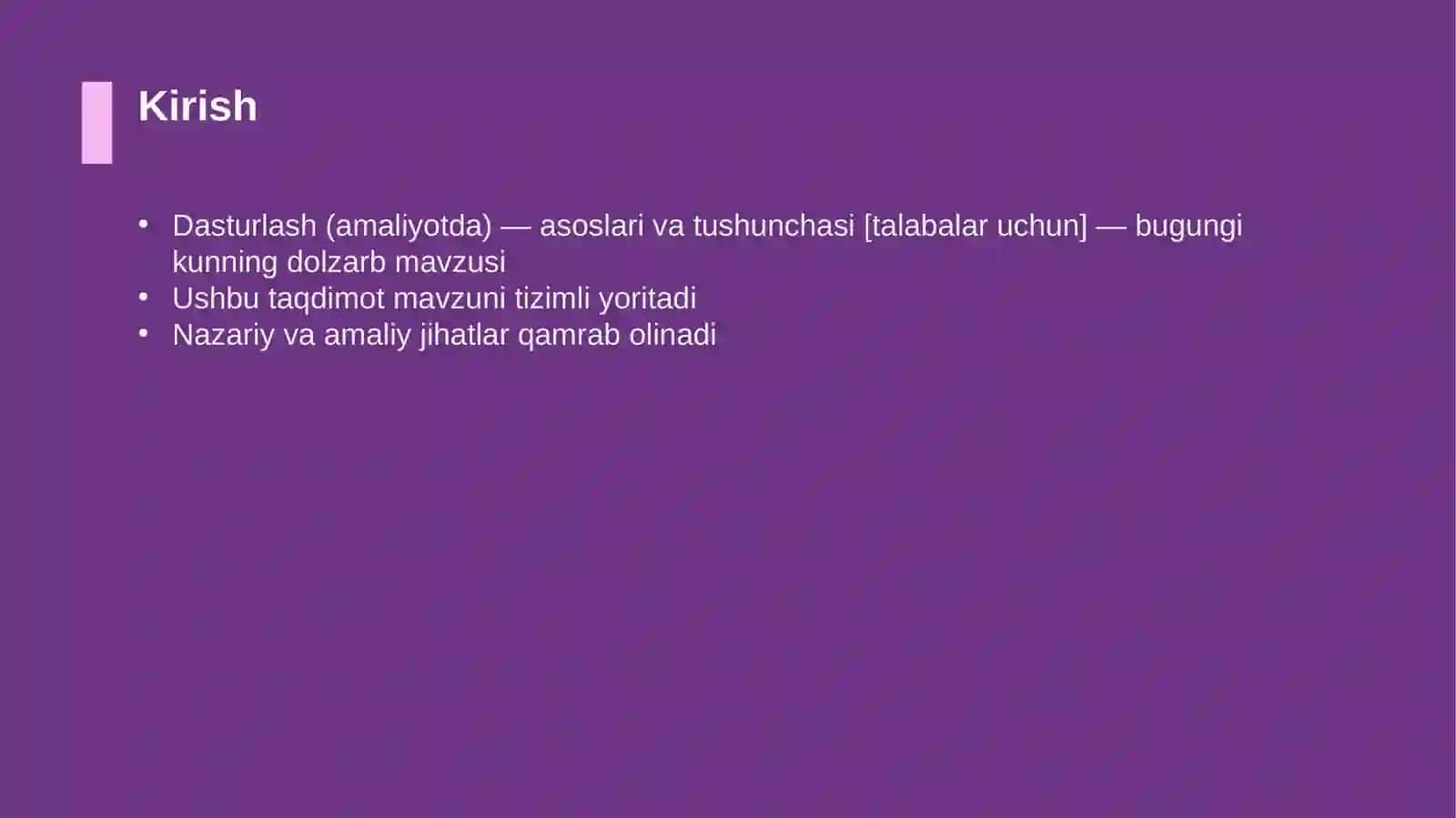 Dasturlash (amaliyotda) — asoslari va tushunchasi [talabalar uchun] 3