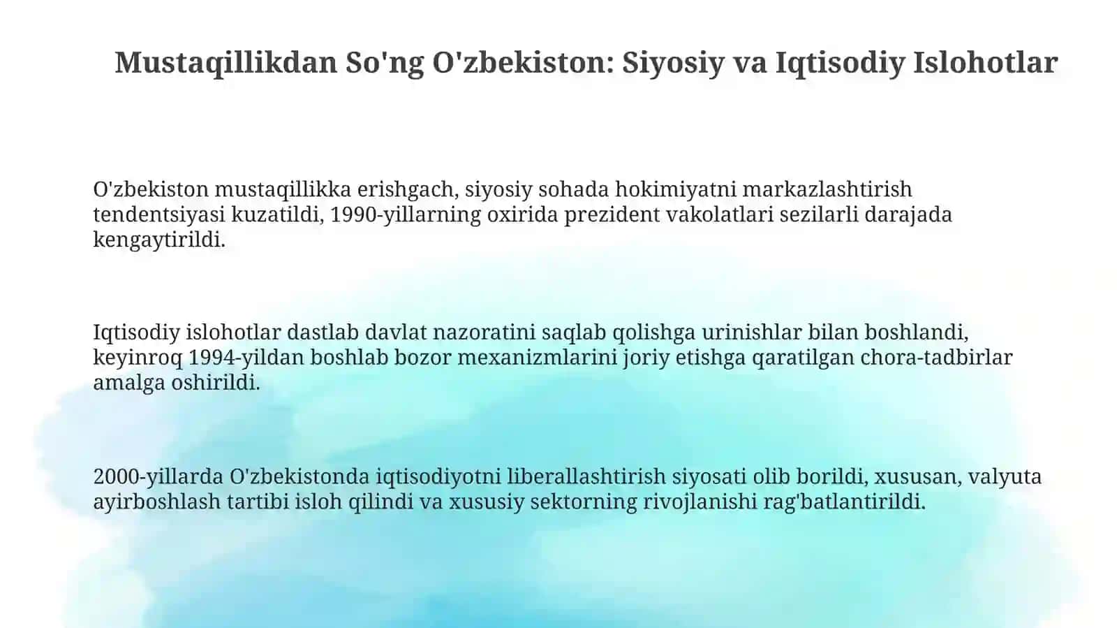 O'zbekiston va dunyo: 1991-2025 yillardagi taraqqiyot yo'li 3