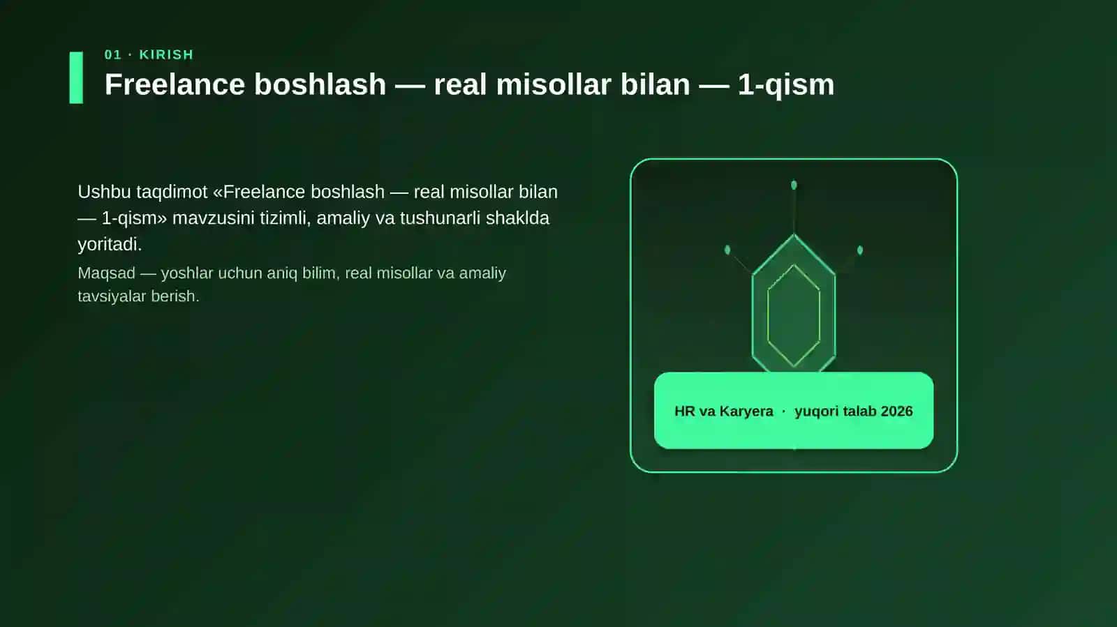 Freelance boshlash — real misollar bilan — 1-qism 3
