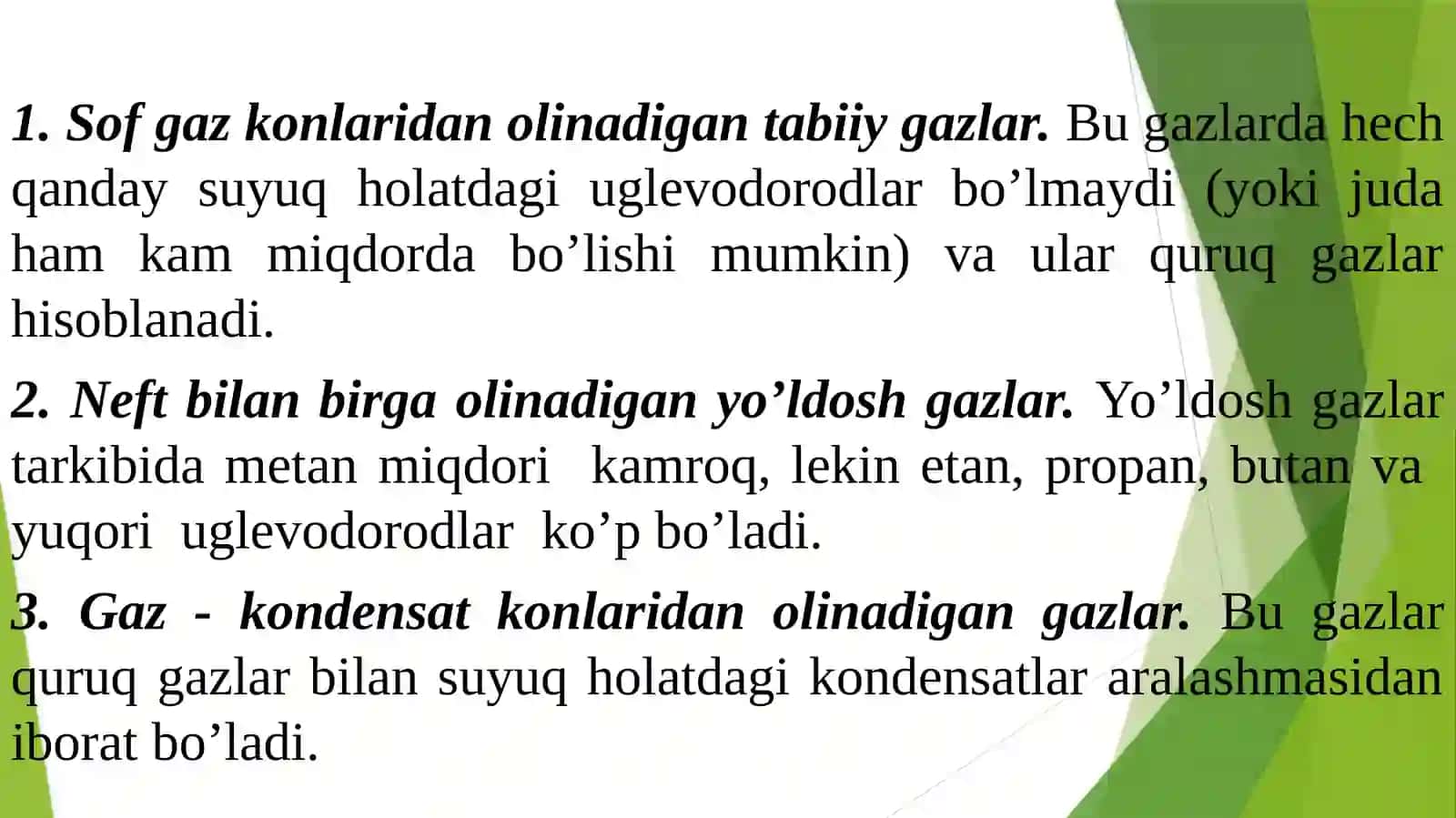 Tabiiygazning tarkibi va uning fizik-kimyoviy xossalari 3