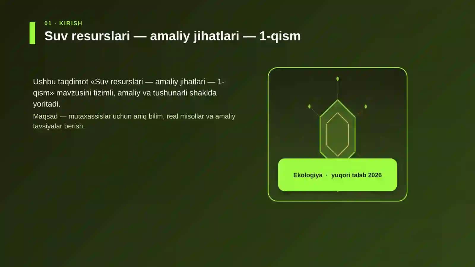 Suv resurslari — amaliy jihatlari — 1-qism 3