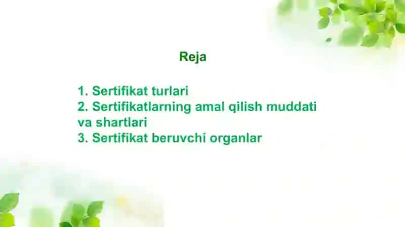 Sertifikat turlari va sertifikat beruvchi organlar 3