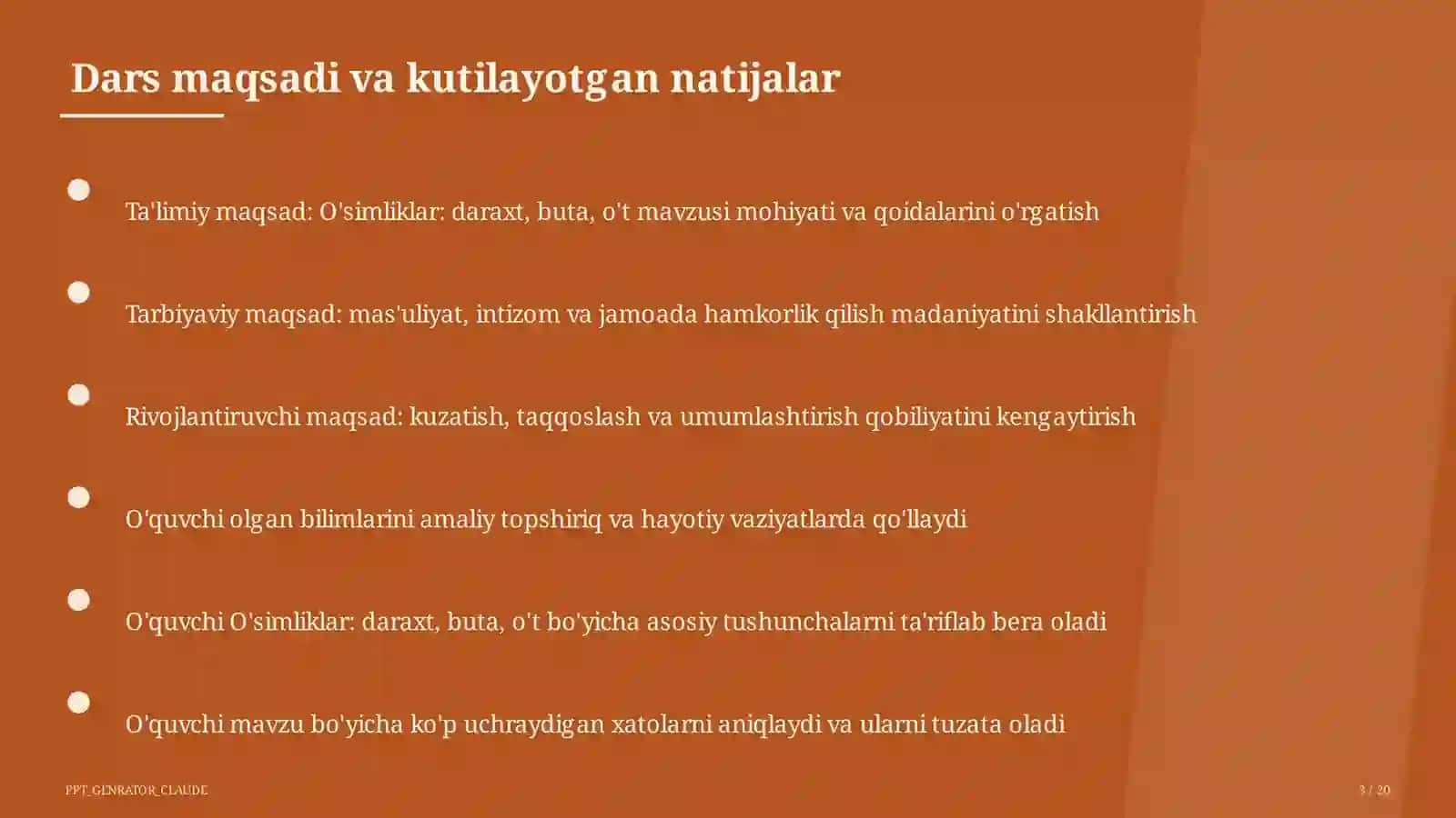 O'simliklar: daraxt, buta, o't (1-sinf) 3