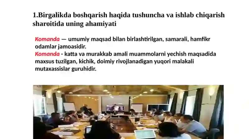 Birgalikda boshqarish haqida tushuncha va ishlab chiqarish 3