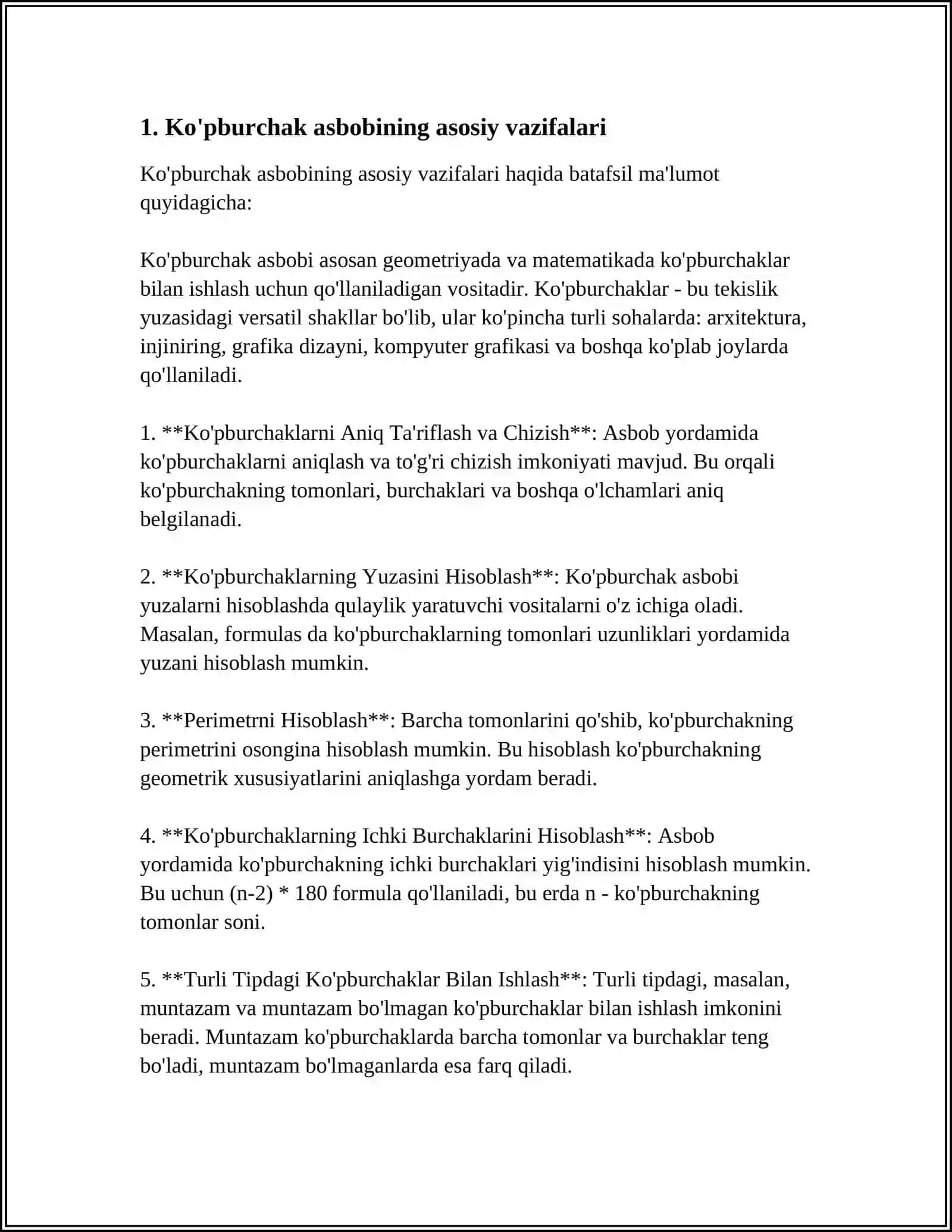 CORELDRAW DASTURIDA POLIYGON USKUNASI BILAN ISHLASH 3