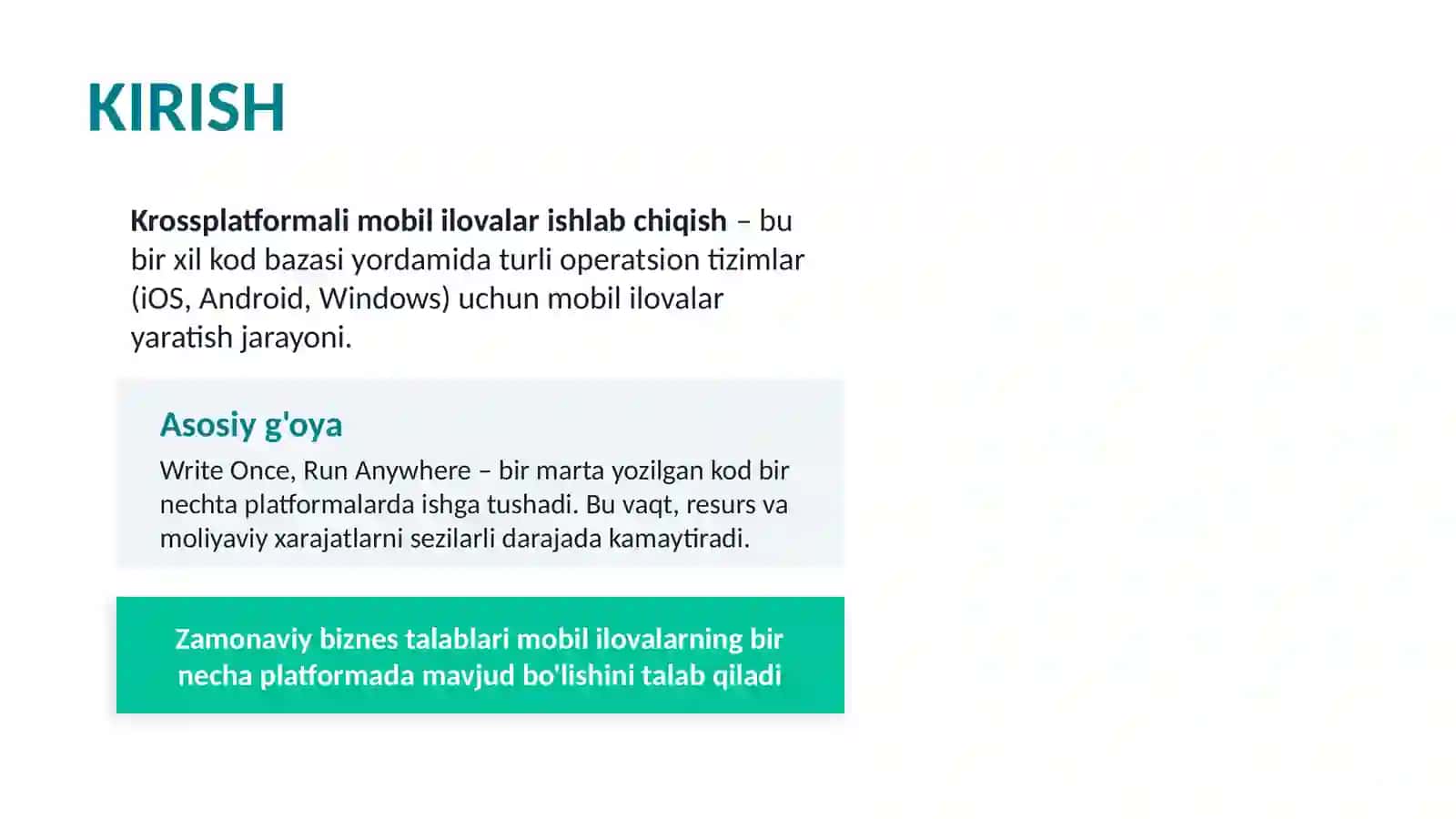 KROSSPLATFORMALI MOBIL ILOVALAR ISHLAB CHIQISH 3