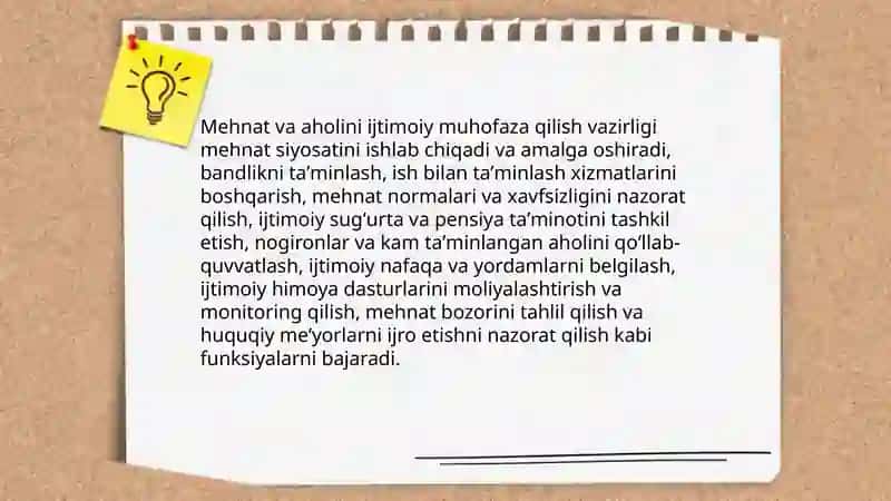 Mehnat va aholini ijtimoiy muhofaza qilish vazirligi 3