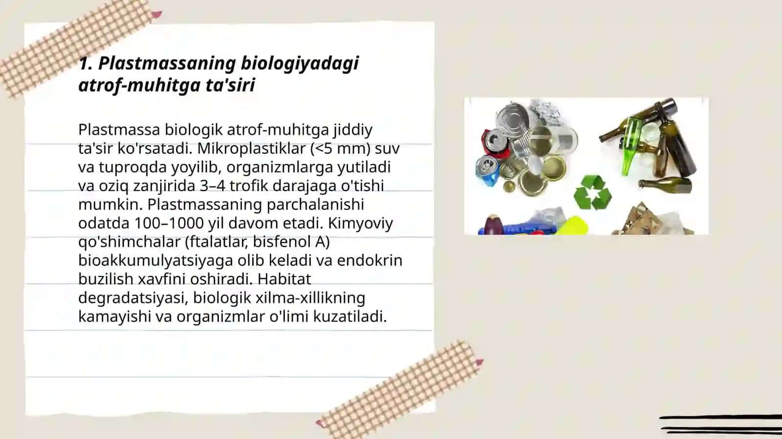 Biologiyada chiqindilar va plastiklar muammosi 3