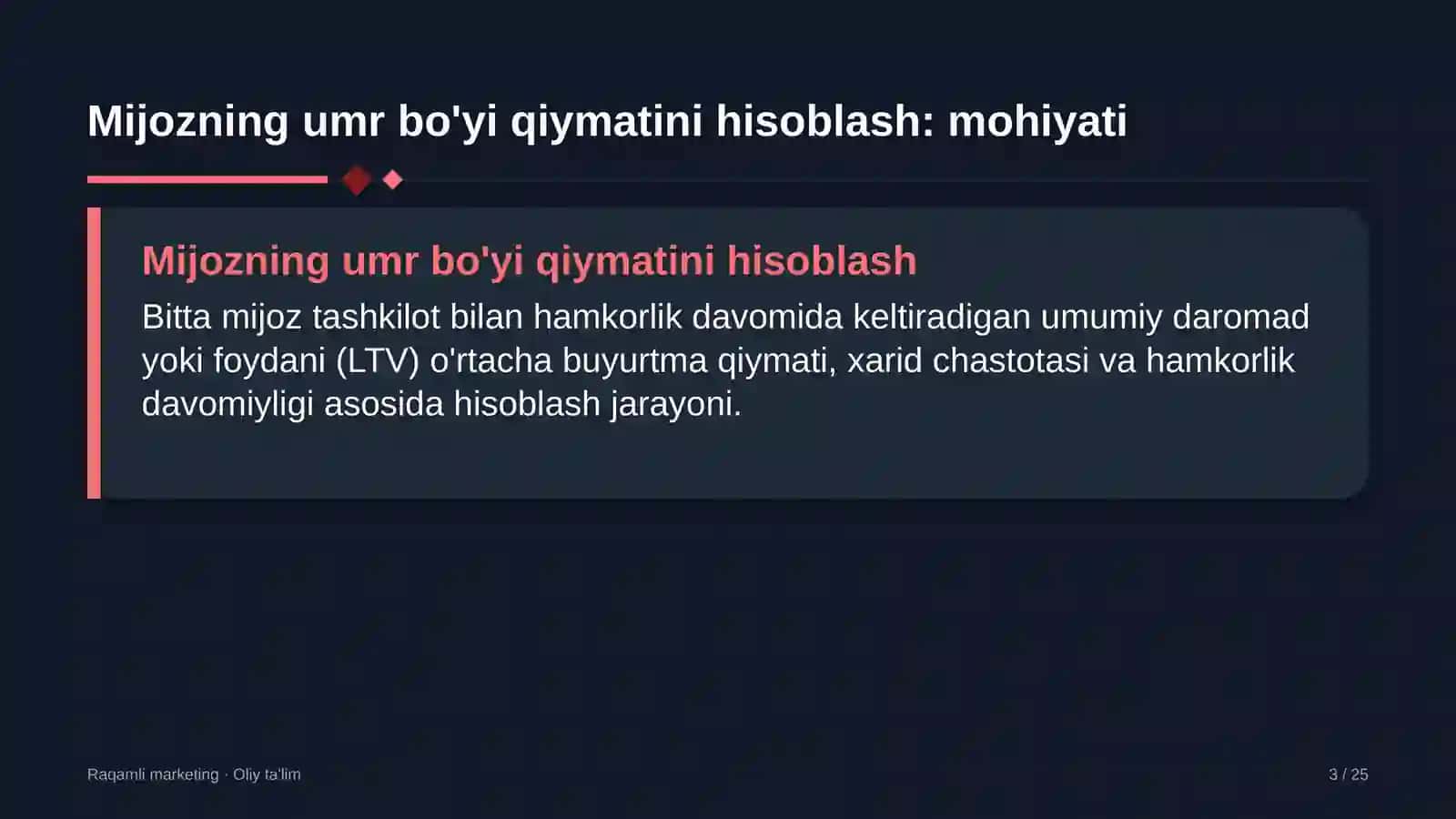 Raqamli Marketing · Oliy Ta'limga Dastur 3