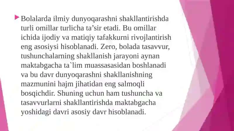 Maktabgacha ta`limda bolalarni ijodiy faoliyatini tashkil qilish texnalogiyasi 3