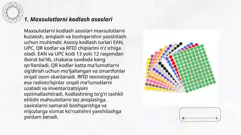 Maxsulotlarni kodlash asoslari 3