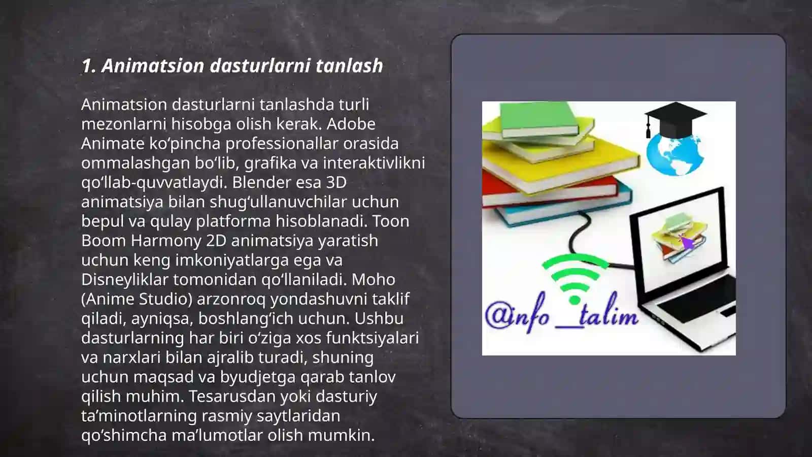 Animatsion dasturlarni tanlash 3