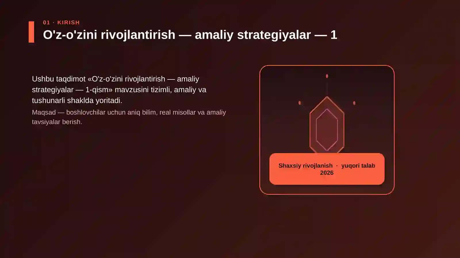 O'z-o'zini rivojlantirish — amaliy strategiyalar — 1-qism 3
