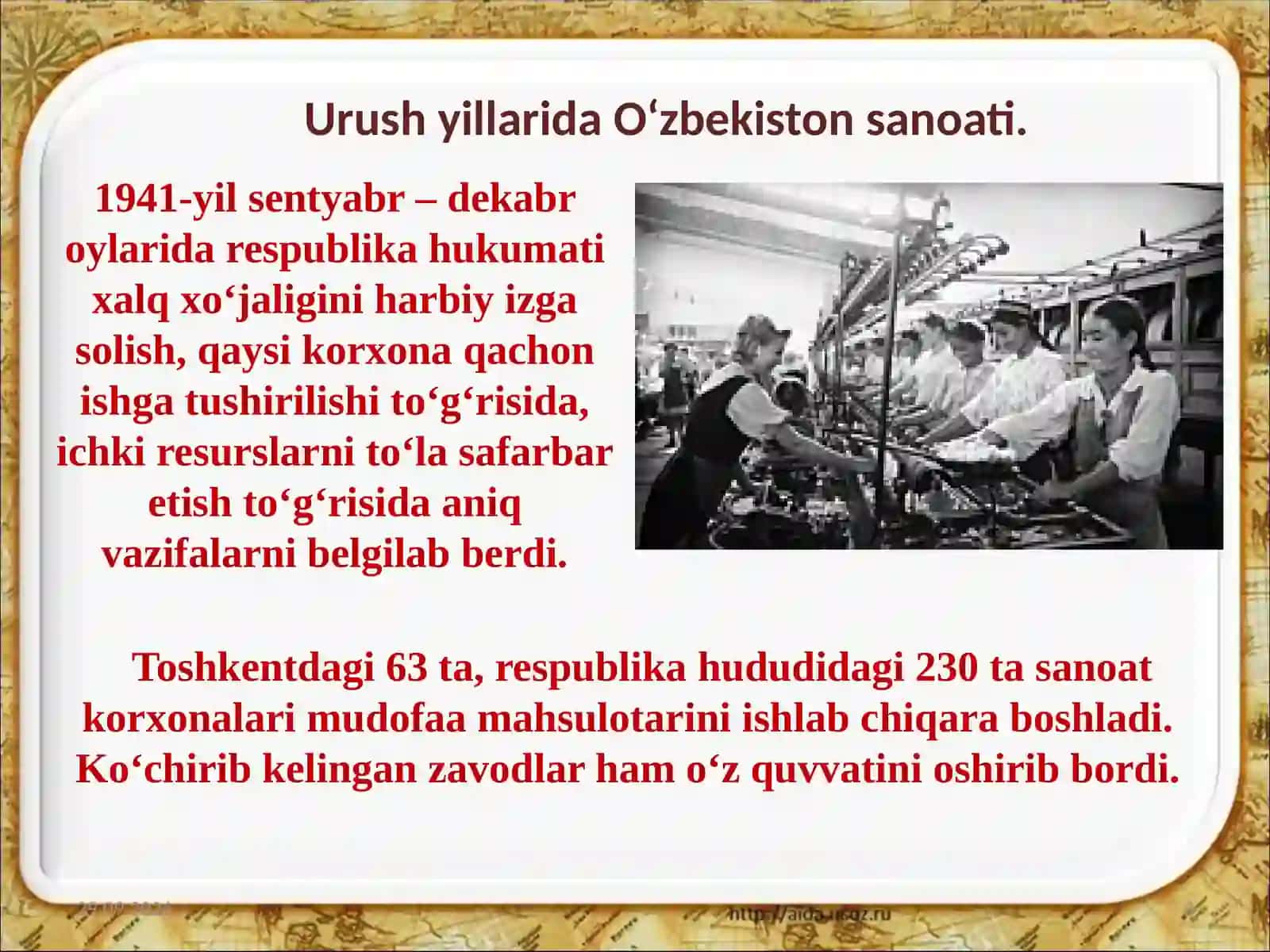 Urush yillarida O‘zbekiston sanoati 3