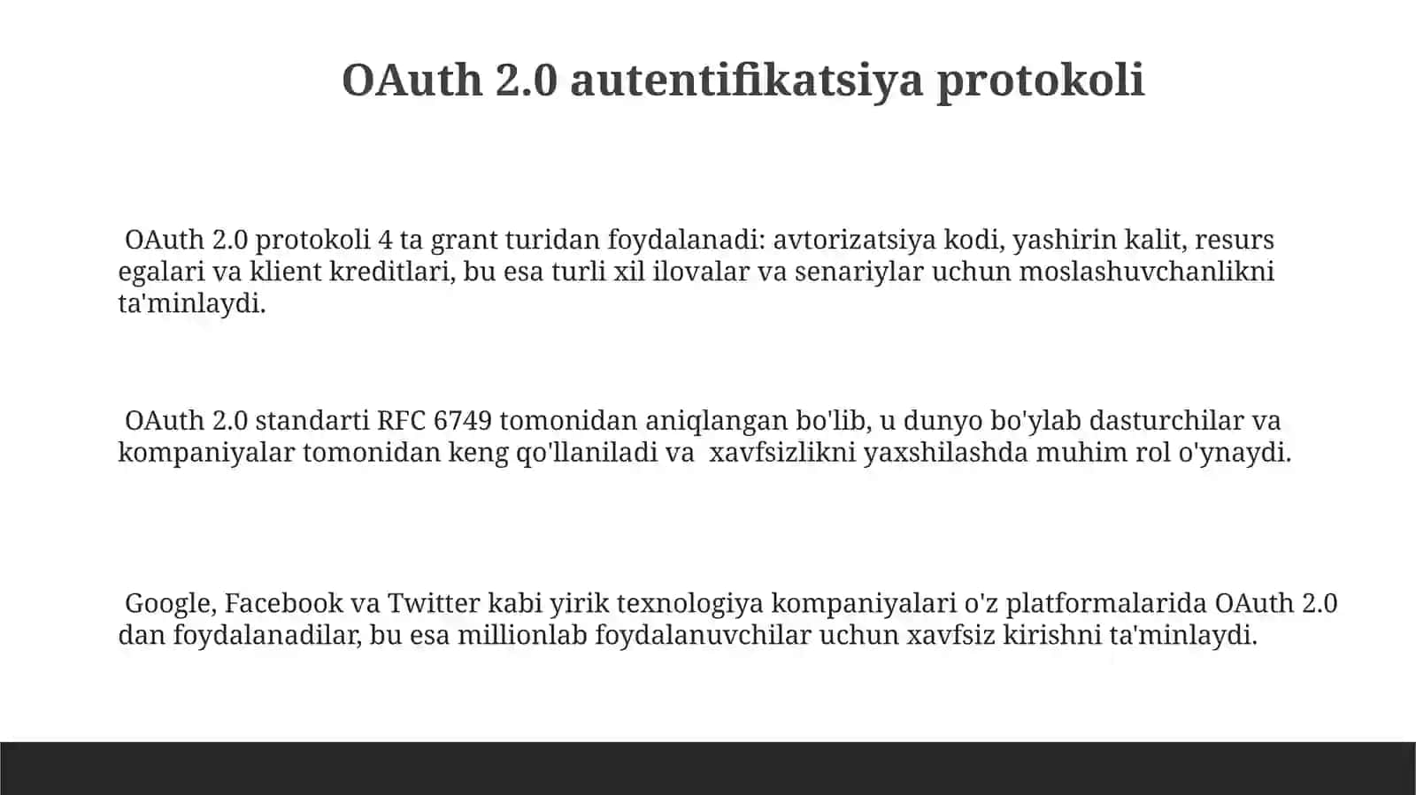 OAuth 2.0 autentifikatsiya protokoli 3
