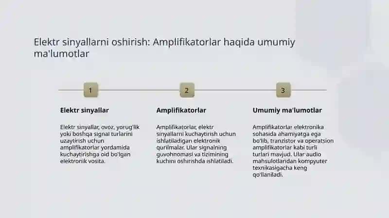 Kuchaytirgichlar.Elektr signallarni kuchaytirish 3