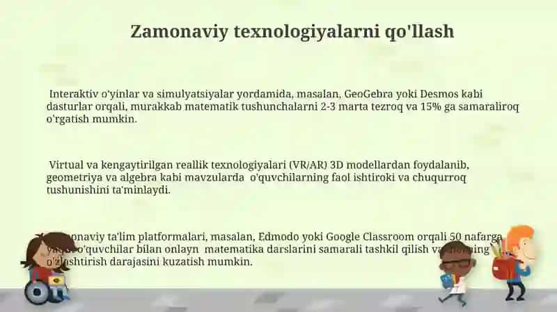 Matematikaga òqitishda ixtisoslashtirilgan sinflarni tashkil etish 3