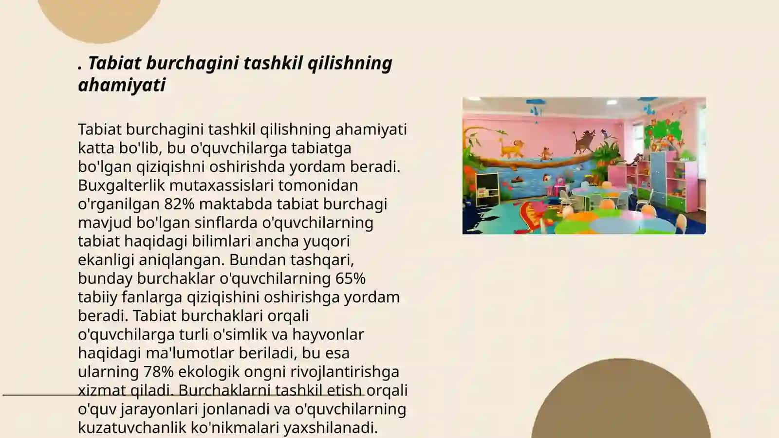 Tabiat burchagini tashkil qilish 3
