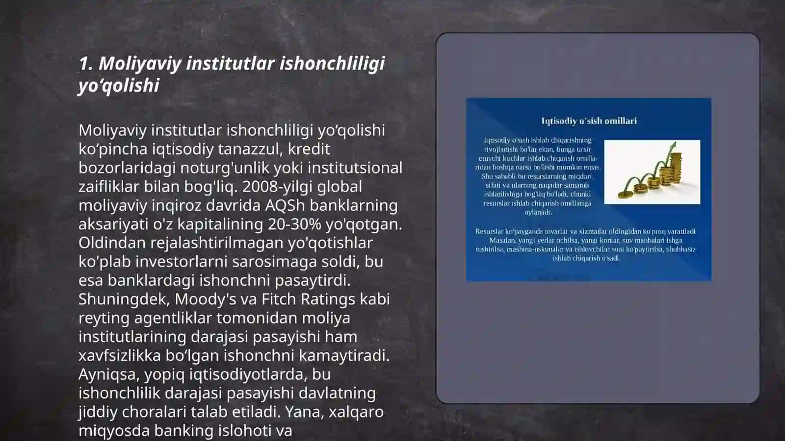 Moliyaviy institutlar ishonchliligi yo‘qolishi 3