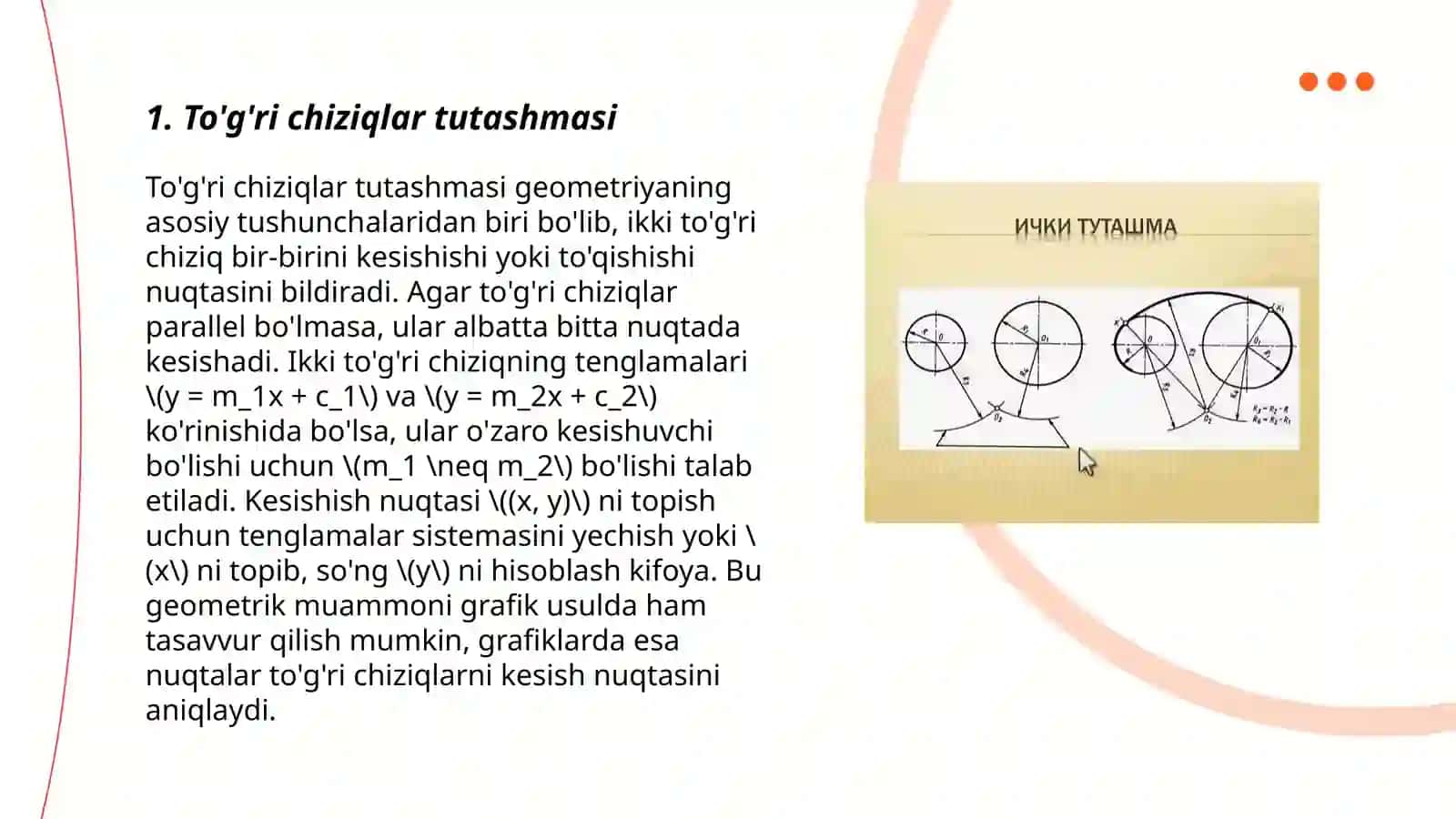 Muhandislik grafikasi fanidan. Mavzu:Tutashmalar 3