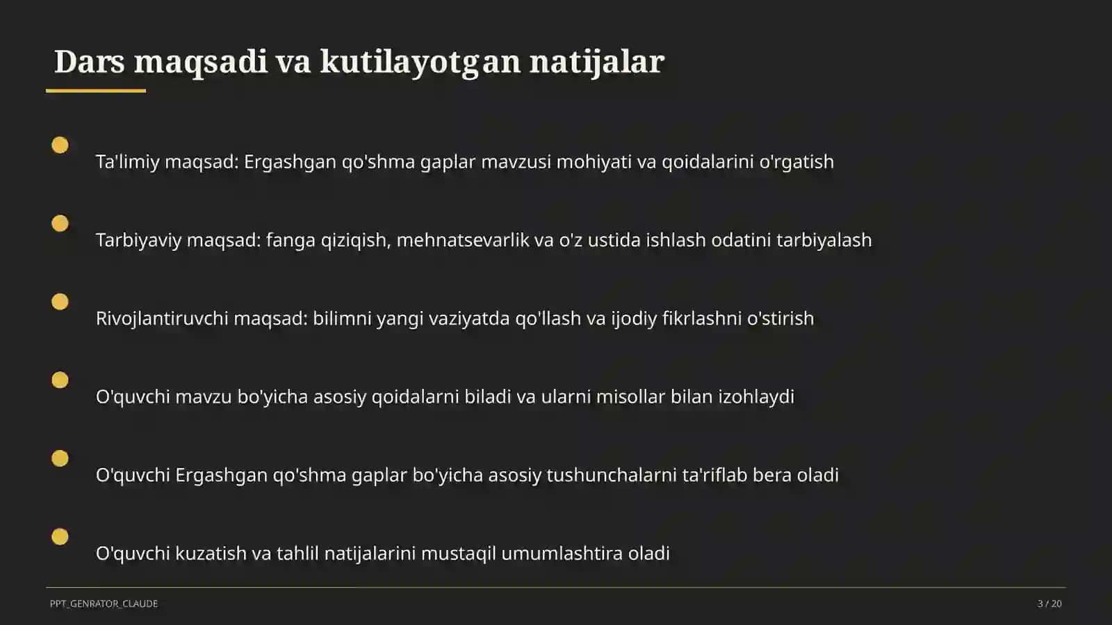 Ergashgan qo'shma gaplar (9-sinf) 3