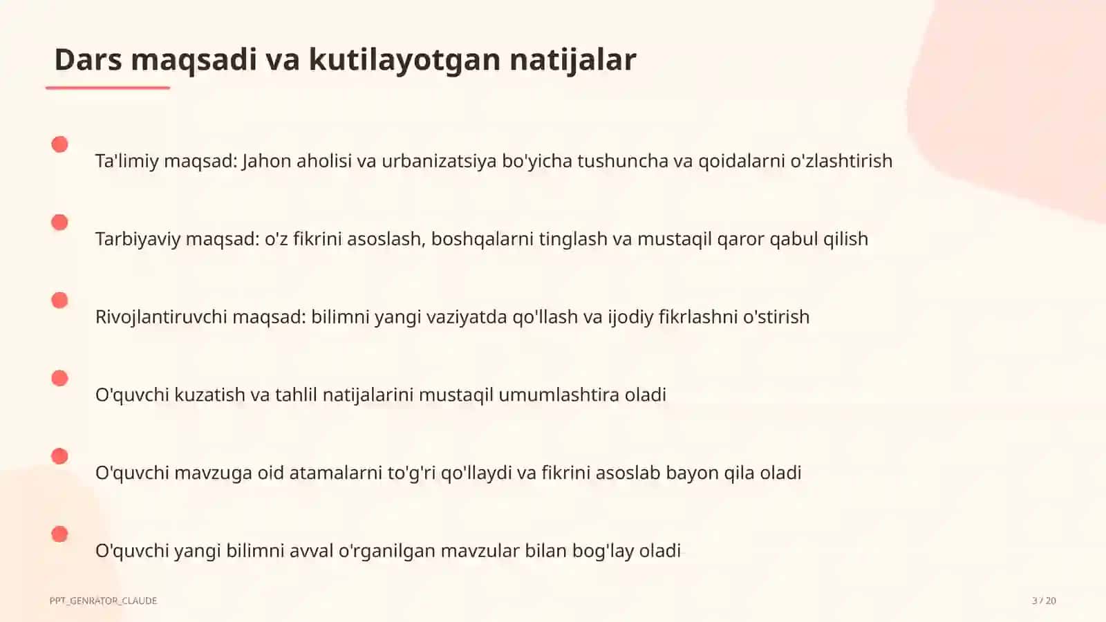 Jahon aholisi va urbanizatsiya (10-sinf) 3
