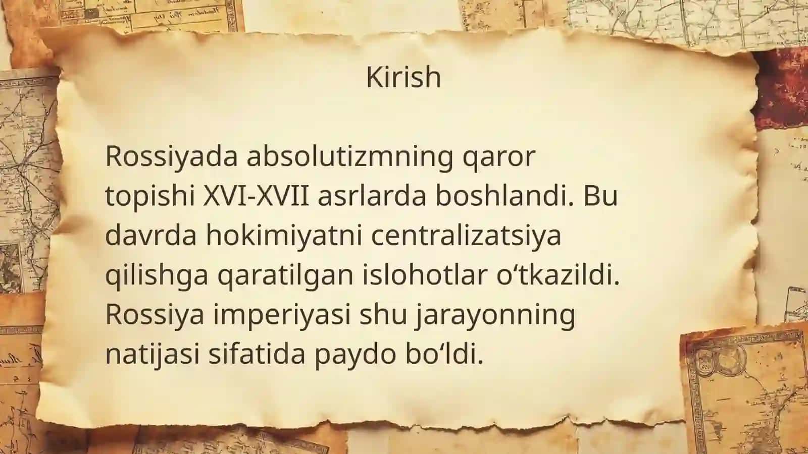 Rossiyada Absolyutizmning qaror topishi. Rossiya imperiyasining tashkil topishi 3
