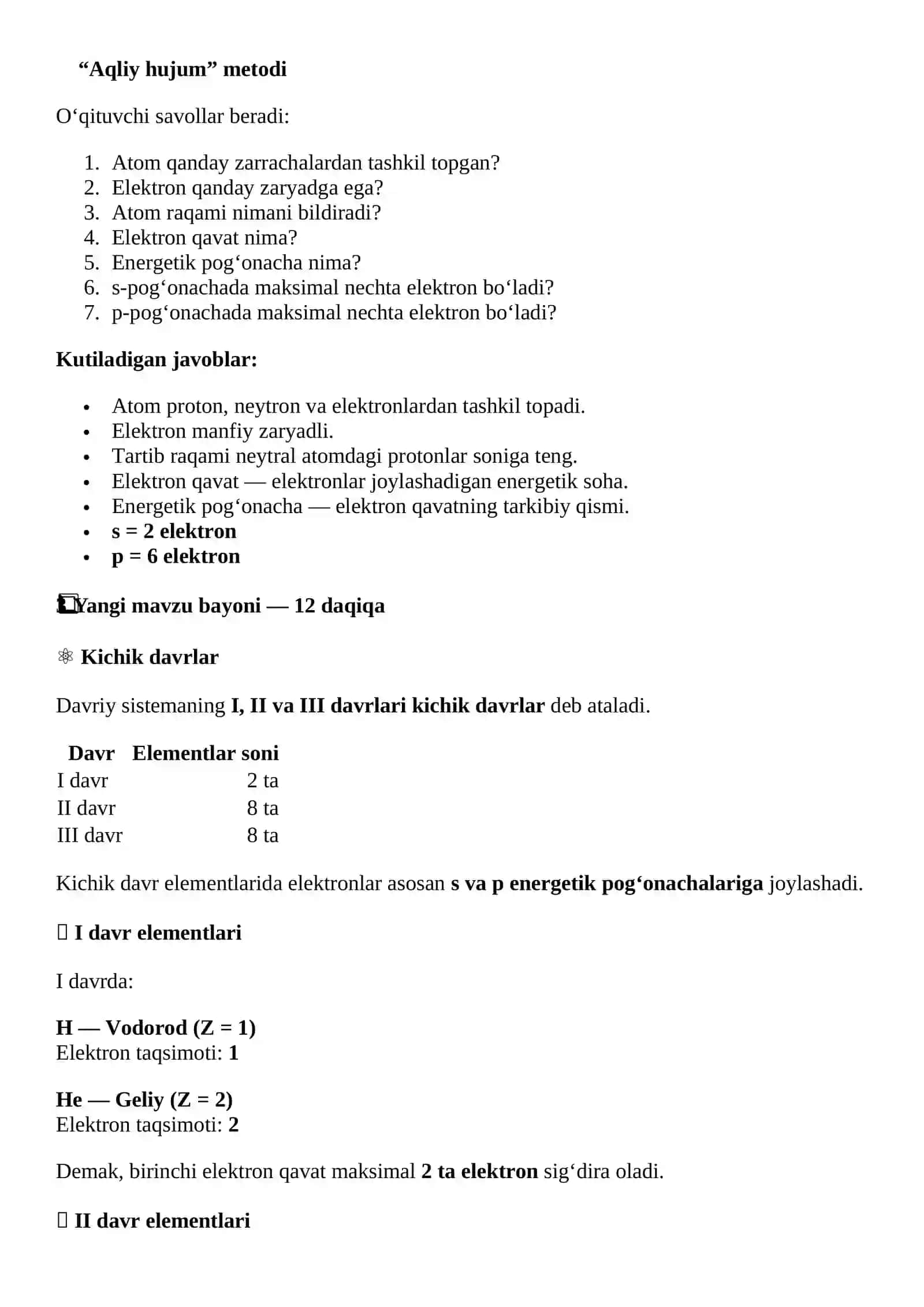 Kichik davr elementlarining atom tuzilishi 3