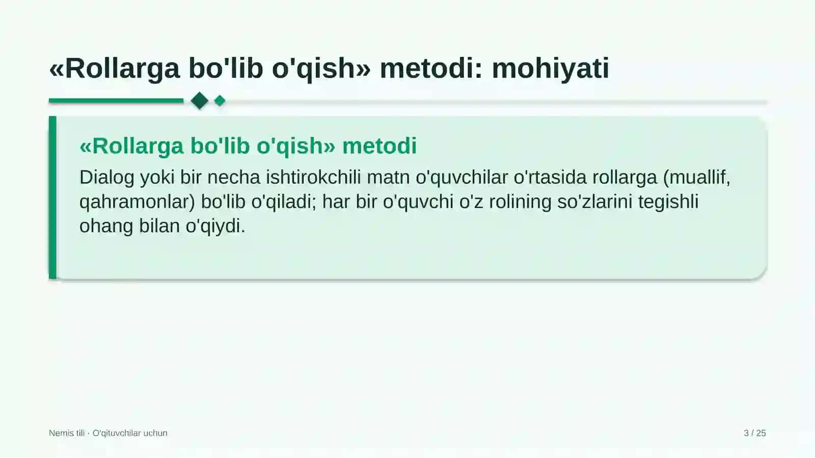 nemis tili darslarida rollarga bo'lib o'qish metodidan foydalanish 5829 3