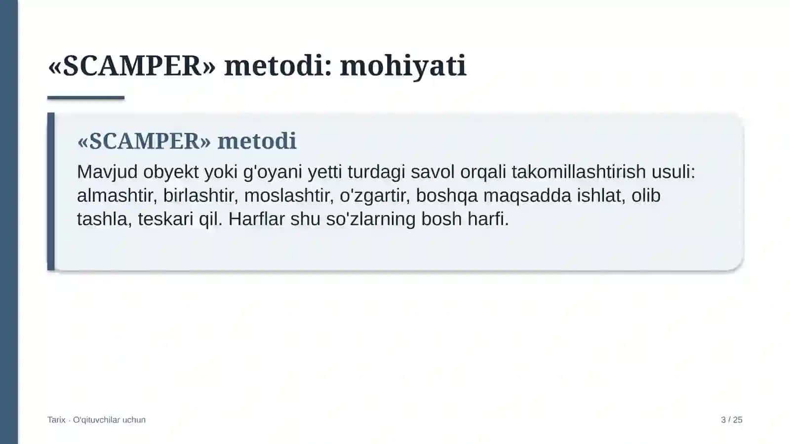 tarix darslarida scamper metodidan foydalanish 1687 3
