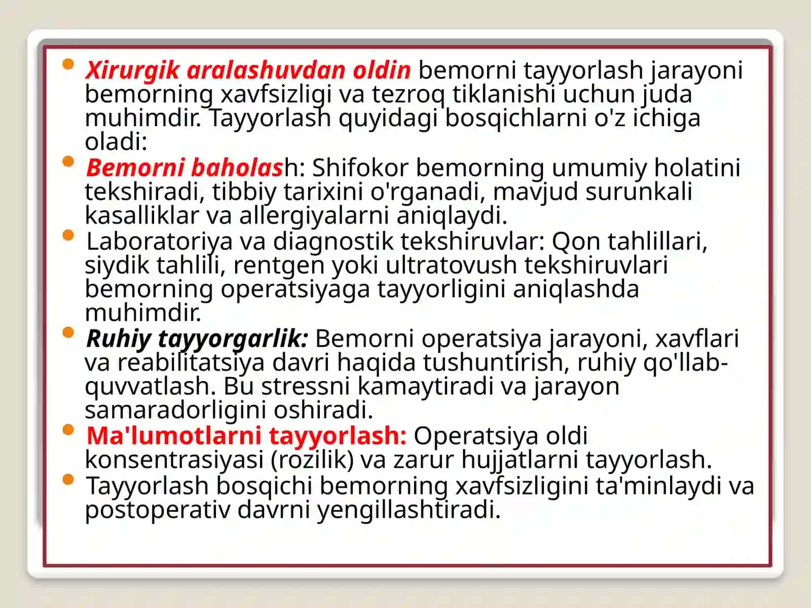 Xirurgik bemorlarini parvarishlash 3