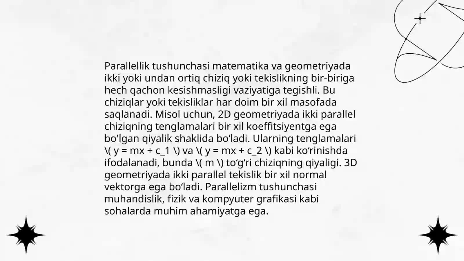 Parallellik tushunchasi 3