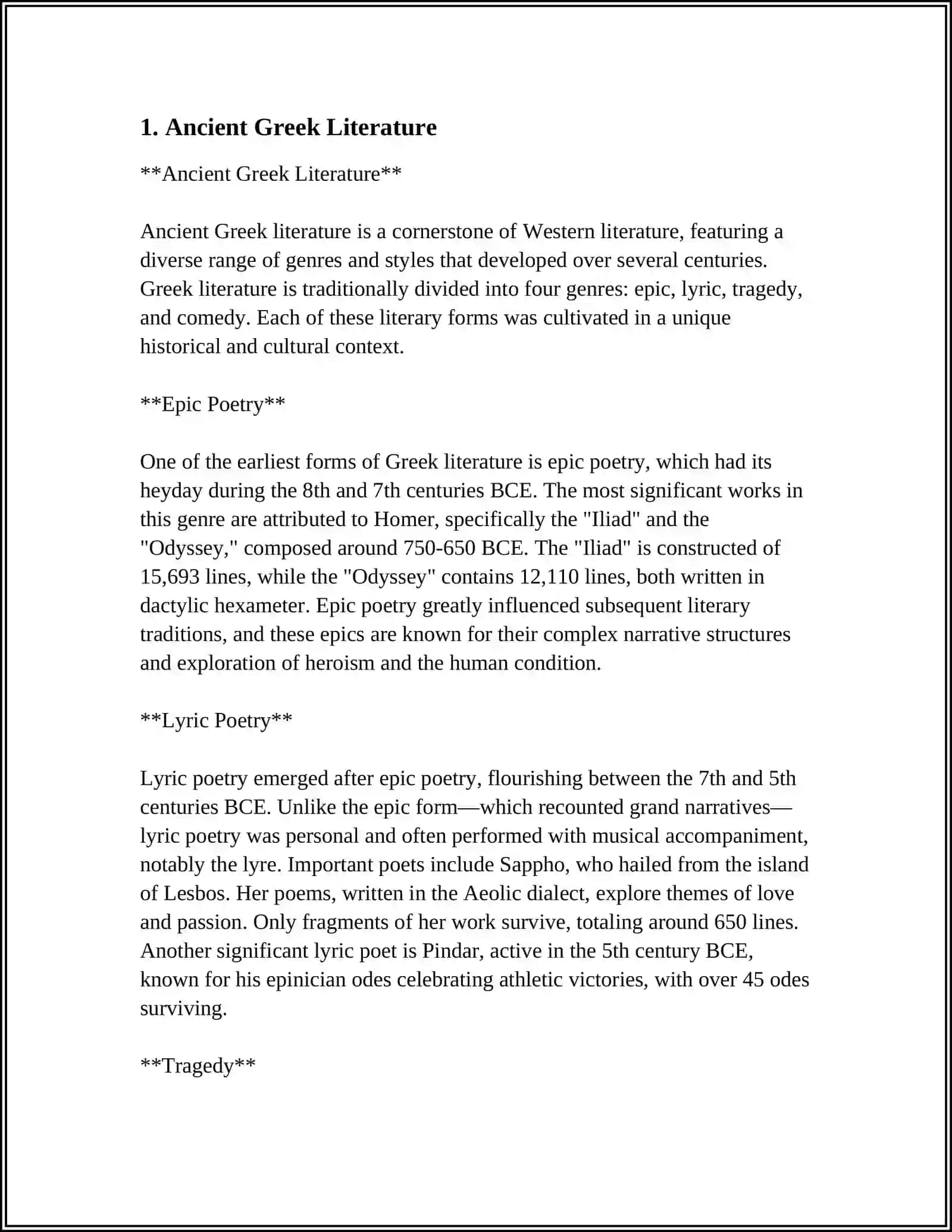 Ancient Greek Literature 3