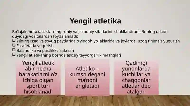 Yengil atletika:qisqa masofaga yugurish 3