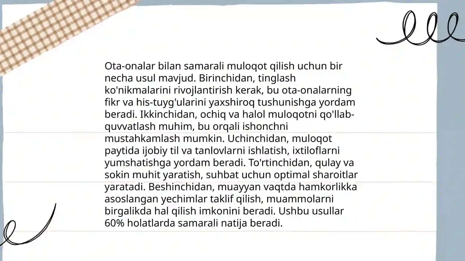 Ilk qadam dasturida ota onalar bilan ishlash 3
