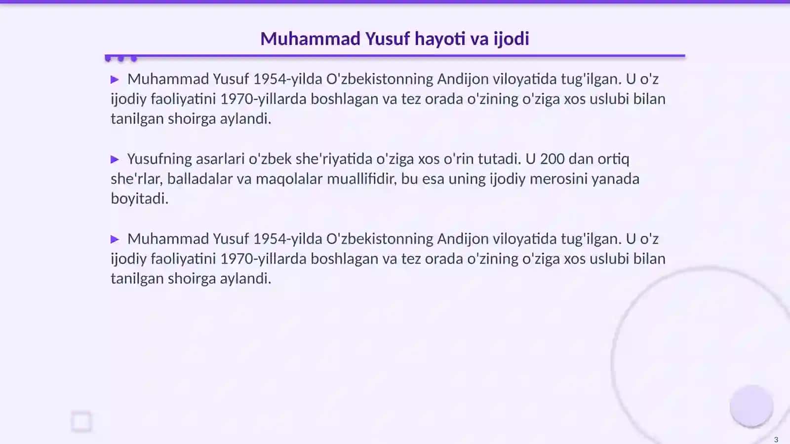 Muhammad Yusuf she'riyati 3