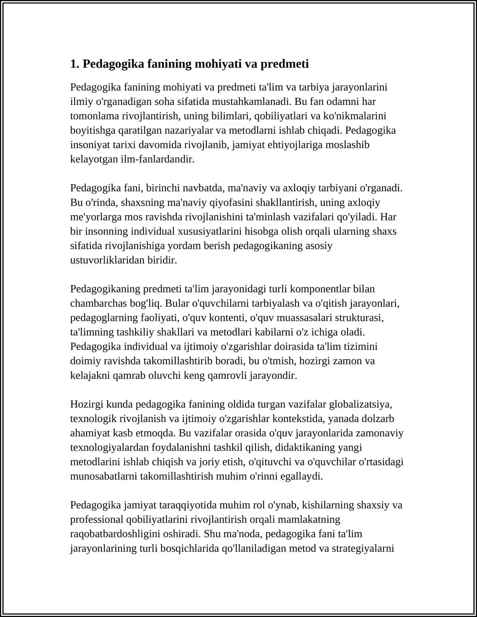 PEDAGOGIKA FANI VA UNING MAQSADI VA VAZIFALARI 3