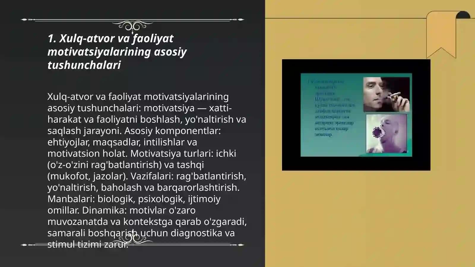 Xulq-atvor va faoliyat motivatsiyalari 3