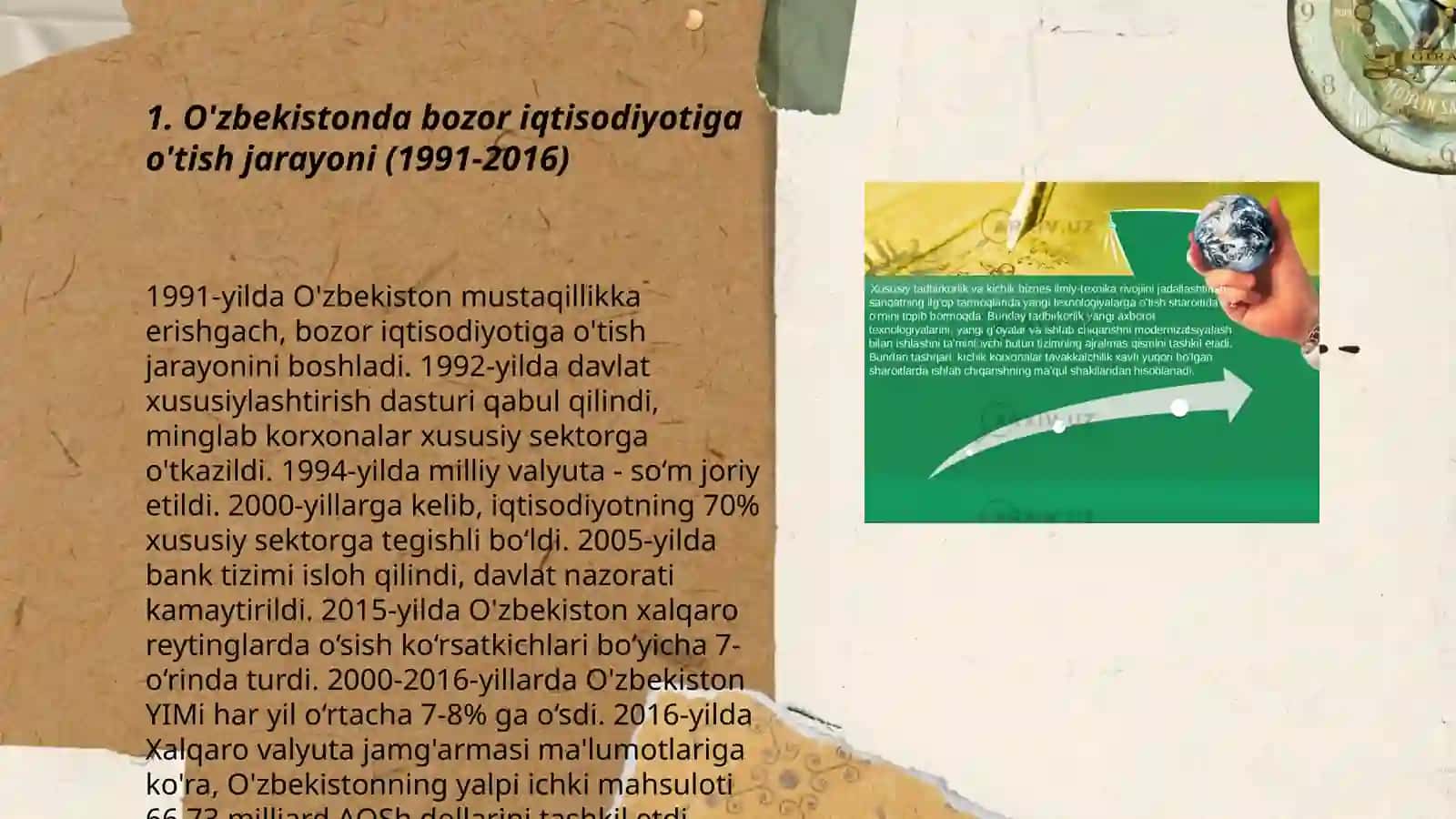 O'zbekistonda kichik beznes va tadbirkorlikni rivojlantirish uchun qulay sharoit va ishbilarmonlik muhitini yaratish (1991-2016-yillar) 3